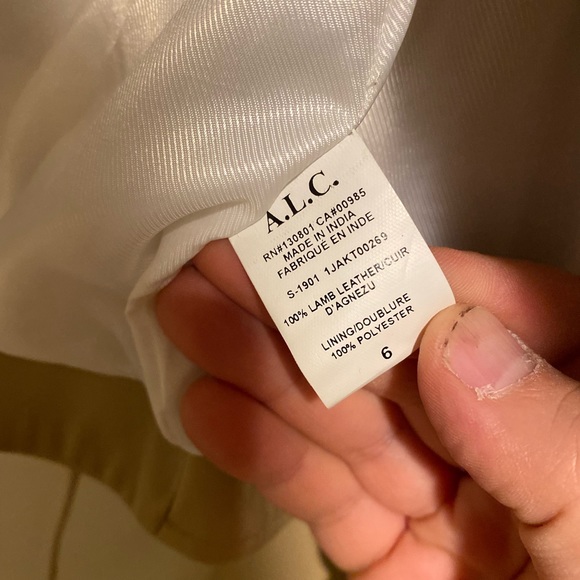 A.L.C. Leather Biker Jacket Tan Lamb Leather - Picture 9 of 10